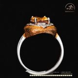  Nhẫn bạc 925 Đính Đá Thạch Anh Vàng 8x10mm 
