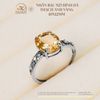 Nhẫn bạc 925 Đính Đá Thạch Anh Vàng 10x12mm
