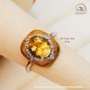  Nhẫn bạc 925 Đính Đá Thạch Anh Vàng 8x10mm 