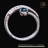  Nhẫn Bạc 925 Xoắn Đính Đá Topaz 