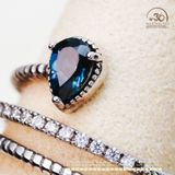  Nhẫn Bạc 925 Xoắn Đính Đá Topaz 