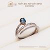 Nhẫn Bạc 925 Xoắn Đính Đá Topaz