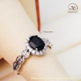  Nhẫn Bạc 925 Đính Đá Topaz Đen 