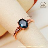  Nhẫn Bạc 925 Mạ Vàng Hồng Đính Đá Topaz 