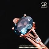 Nhẫn Bạc 925 Mạ Vàng Hồng Đính Đá Topaz 