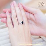  Nhẫn Bạc 925 Đính Đá Topaz Đen 