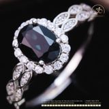  Nhẫn Bạc 925 Đính Đá Topaz Đen 