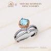 Nhẫn Bạc 925 Đính Đá Topaz Xanh Biển
