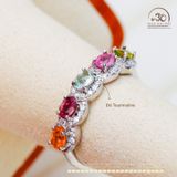  Nhẫn Bạc 925 Đính Đá Tourmaline 3x4mm 