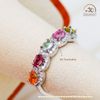  Nhẫn Bạc 925 Đính Đá Tourmaline 3x4mm 