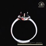  Nhẫn Bạc 925 Đính Đá Tourmaline 6.8mm 