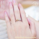  Nhẫn Bạc 925 Đính Đá Tourmaline 2.5mm 