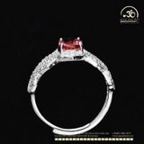  Nhẫn bạc 925 Đính Đá Tourmaline 6x8mm 