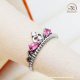  Nhẫn Bạc 925 Đính Đá Tourmaline 3,5mm 