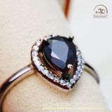  Nhẫn Bạc 925 Đính Đá Tourmaline 6.8mm 