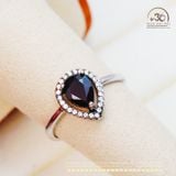  Nhẫn Bạc 925 Đính Đá Tourmaline 6.8mm 