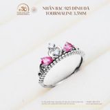  Nhẫn Bạc 925 Đính Đá Tourmaline 3,5mm 