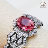  Nhẫn bạc 925 Đính Đá Tourmaline 6x8mm 