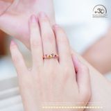  Nhẫn Bạc 925 Mạ Vàng Đính Đá Tourmaline 3x4mm 