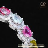  Nhẫn Bạc 925 Đính Đá Tourmaline 3x4mm 