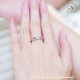  Nhẫn Bạc 925 Đính Đá Tourmaline 3x4mm 