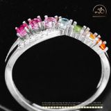  Nhẫn Bạc 925 Đính Đá Tourmaline 2.5mm 