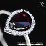  Nhẫn Bạc 925 Đính Đá Tourmaline 6.8mm 