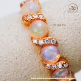  Nhẫn Bạc 925 Mạ Vàng Đính Đá Opal 4mm 