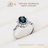 Nhẫn Bạc 925 Đính Đá Topaz Xanh Đen 