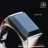  Nhẫn Bạc 925 Đính Ngọc Bích Đen 12mm 