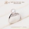 Nhẫn Bạc 925 Ngọc Trai 8mm Đính Đá