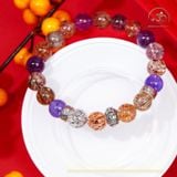  Vòng Tay Super Seven 9mm 4A Phối Charm Chú Omani Bạc 