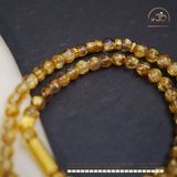  Chuỗi Vòng Tay Thạch Anh Tóc Vàng Đồng Trục 6mm VVIP Phối Charm Bạc 925 Mạ Vàng Cao Cấp 