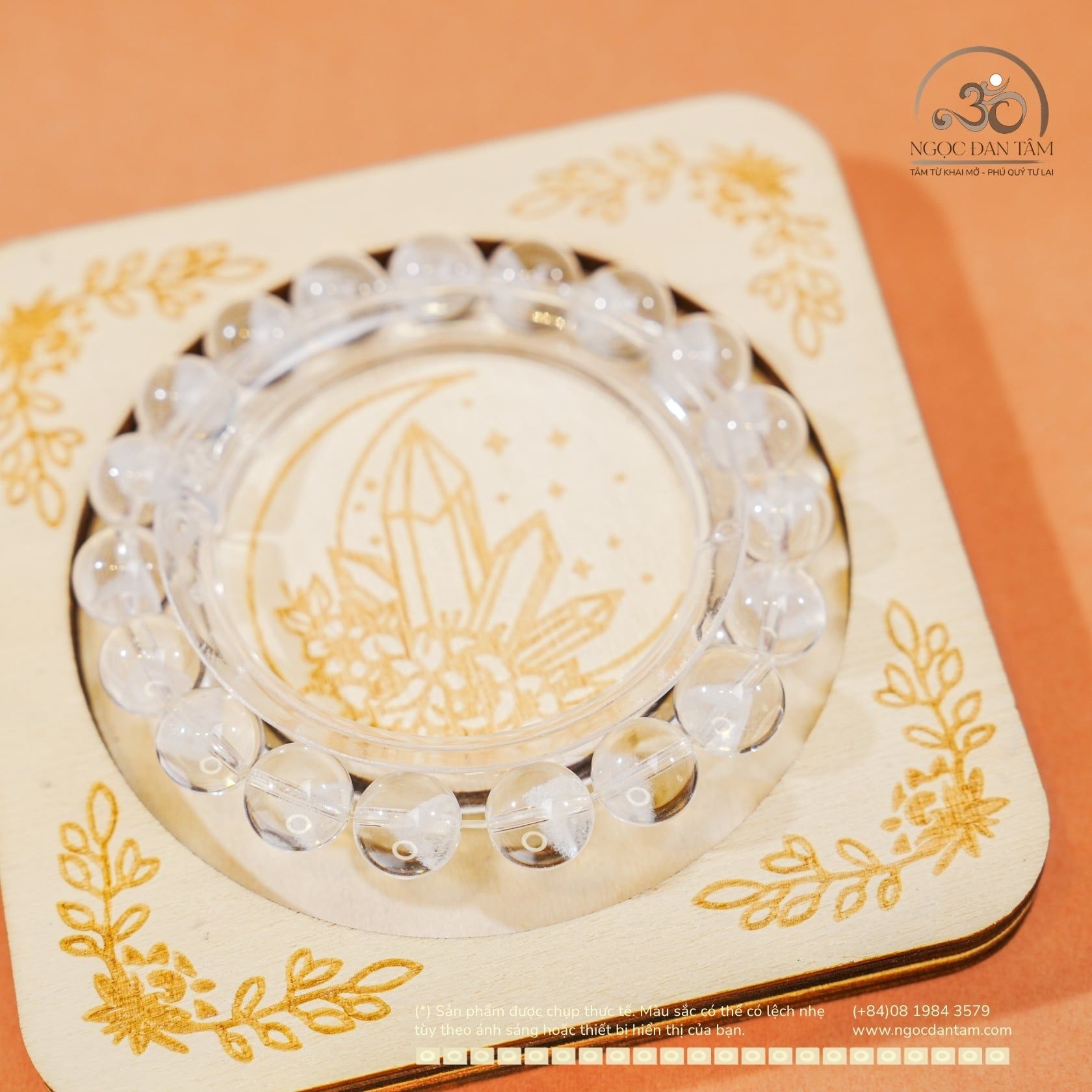  Vòng Tay Thạch Anh Ưu Linh Trắng 10mm 