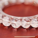  Vòng Tay Thạch Anh Ưu Linh Trắng 10mm 2A Phối Charm MDC Đính Đá Vàng 