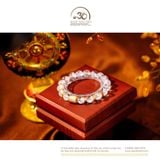  Vòng Tay Thạch Anh Ưu Linh Trắng 10mm 2A Phối Charm Lu Thống Ngũ Sắc 