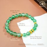  Vòng Tay Thạch Anh Dâu Tây Xanh Phối Charm Lu Thống Lục Tự 8mm - 2A 