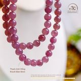  Vòng Cổ Thạch Anh Hồng Brazil Đậm 8mm 