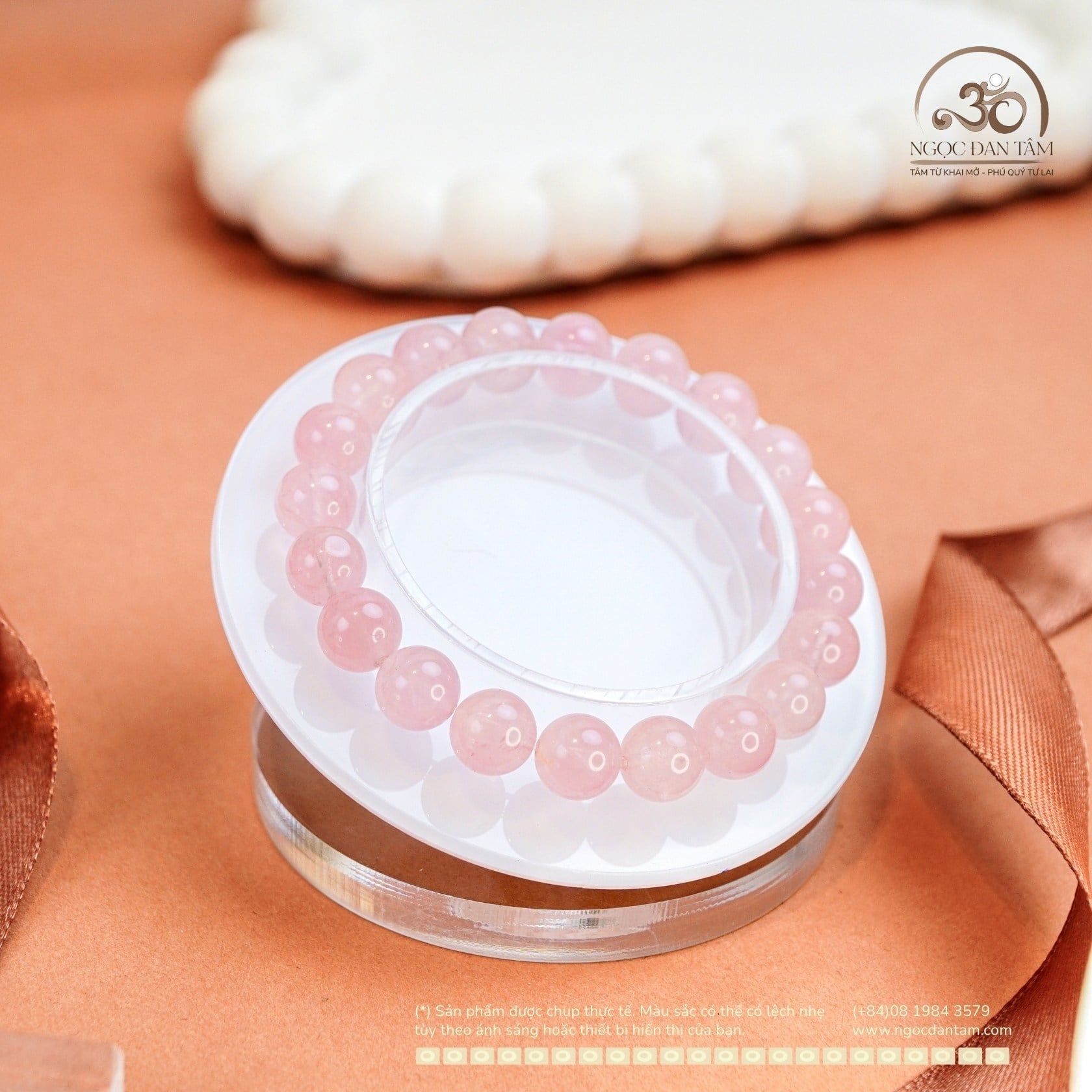  Vòng Tay Đá Thạch Anh Hồng 9mm 8A 