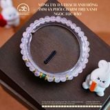  Vòng Tay Đá Thạch Anh Hồng 5mm 4A Phối Charm Trụ Xanh Ngọc Lục Bảo 