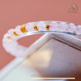  Vòng Tay Đá Thạch Anh Hồng 5mm 4A Phối Charm 3 Vòng 