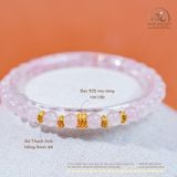  Vòng Tay Đá Thạch Anh Hồng 5mm 4A Phối Charm 3 Vòng 