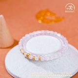  Vòng Tay Đá Thạch Anh Hồng 5mm 4A Phối Charm 3 Vòng 