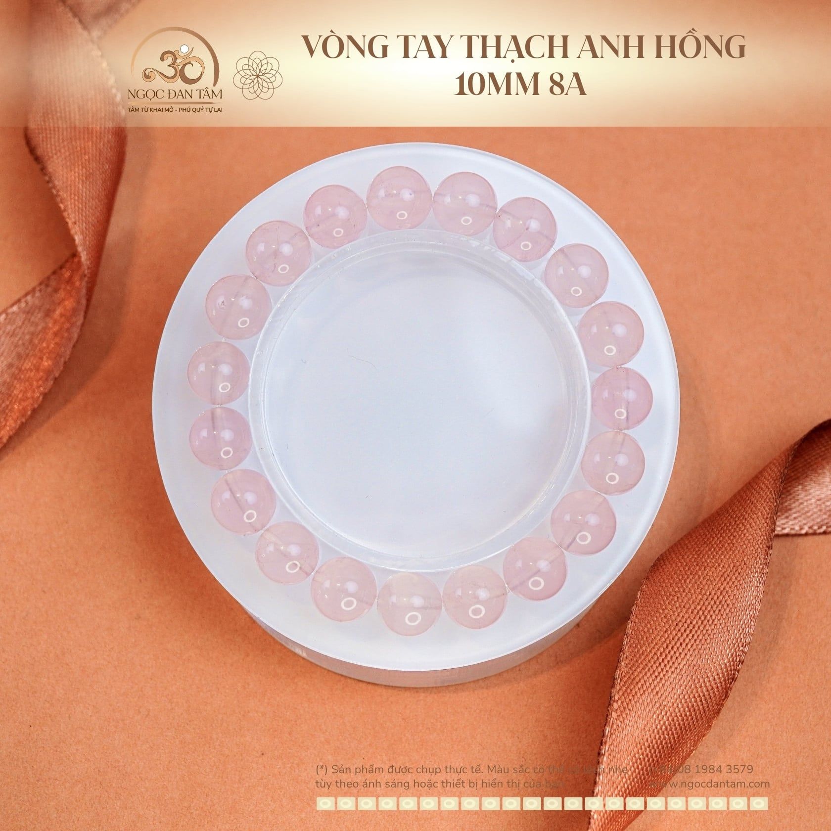  Vòng tay  Thạch Anh Hồng 10mm 8A 