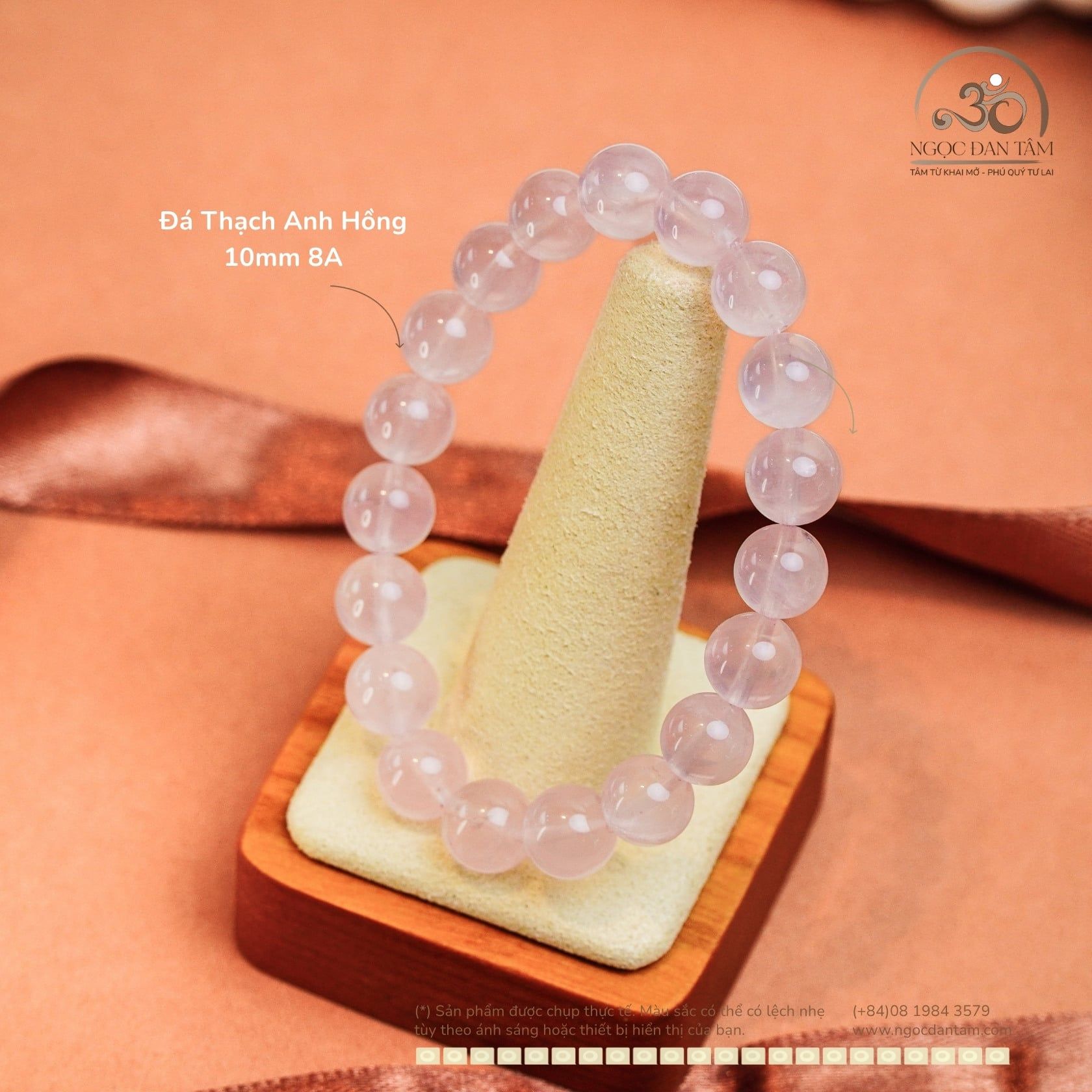  Vòng tay  Thạch Anh Hồng 10mm 8A 
