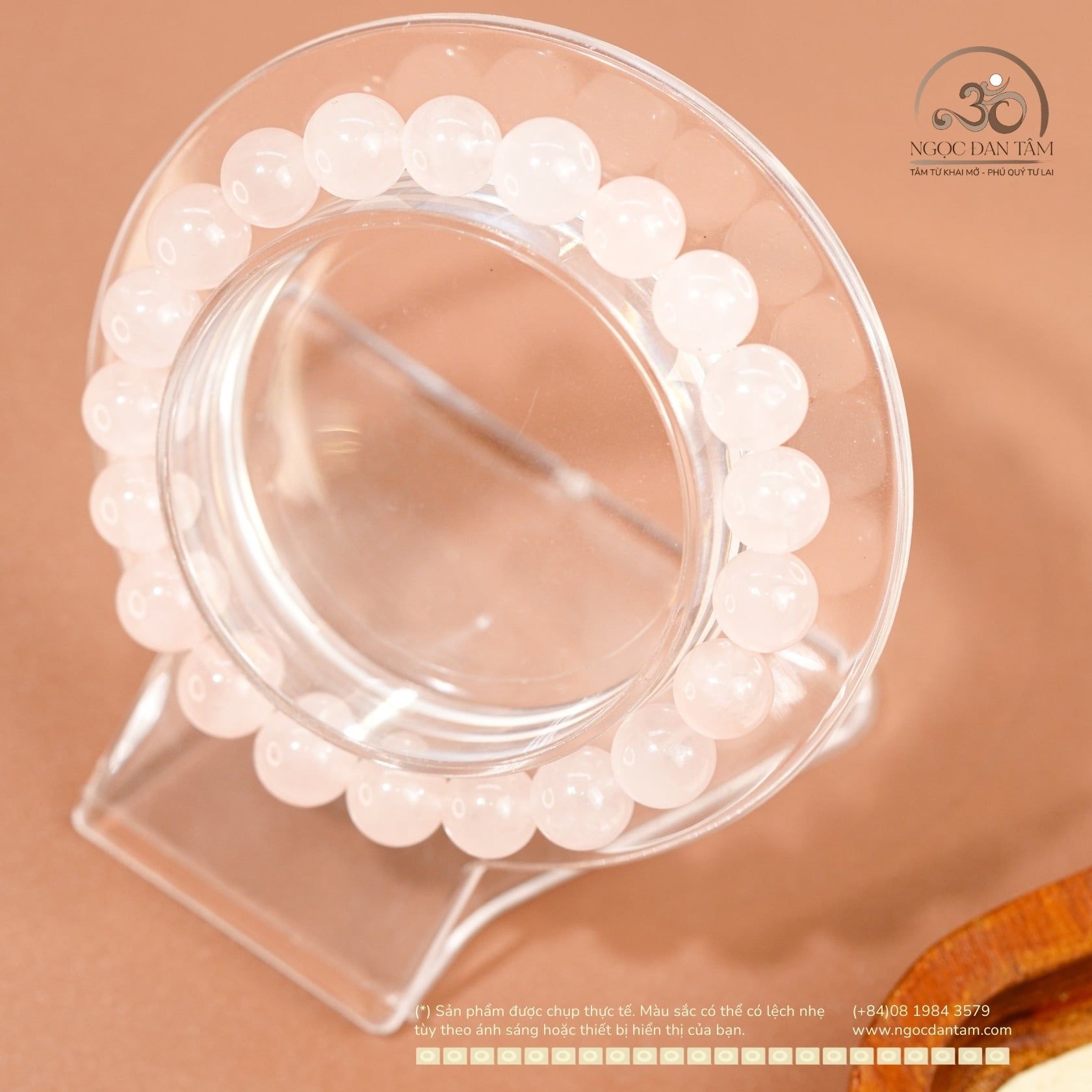  Vòng Tay Đá Hồng 8mm 4A 