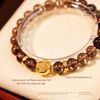  Vòng Tay Thạch Anh Khói 8mm 2A Phối Charm Bánh Xe Pháp Luân Đại Cát 