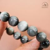  Vòng Tay Thạch Anh Mắt Chim Ưng Xám 12mm 6A 