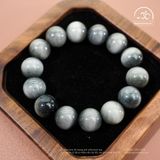  Vòng Tay Thạch Anh Mắt Chim Ưng Xám 12mm 6A 