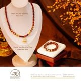  Vòng Cổ Thạch Anh Tóc Đỏ Đồng Trục Phối Charm Chùy Kim Cang 